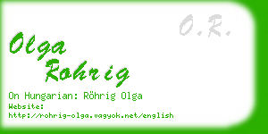olga rohrig business card
