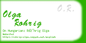 olga rohrig business card